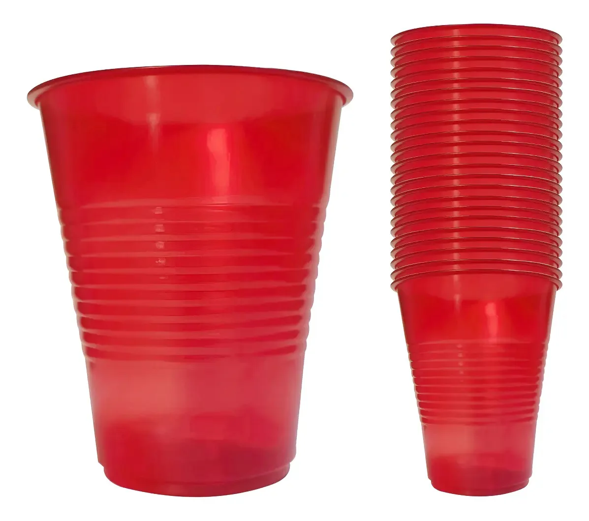 Copos descartáveis Primo, copo de néon, 470 ml, 40 unidades, cor vermelho neon