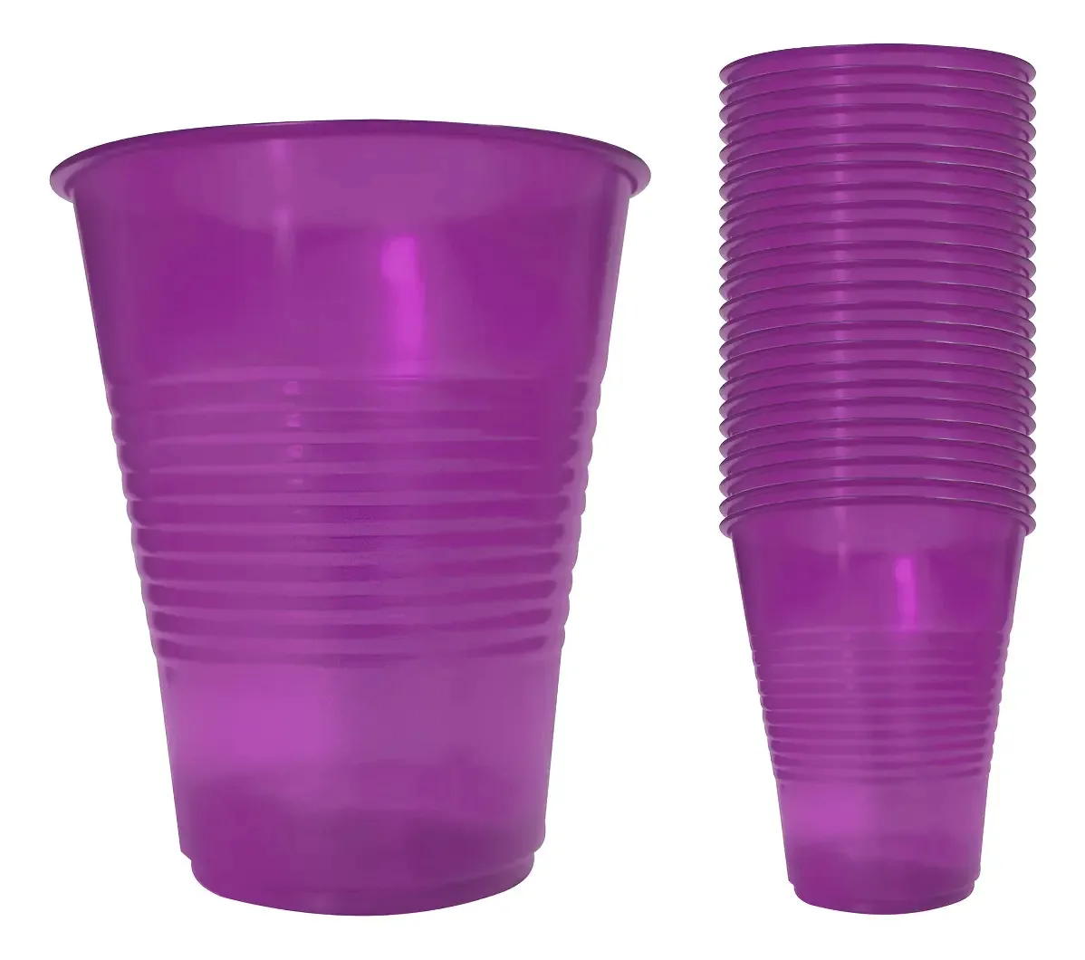 Copos descartáveis Primo Neon 470 ml, 20 unidades, cor roxa