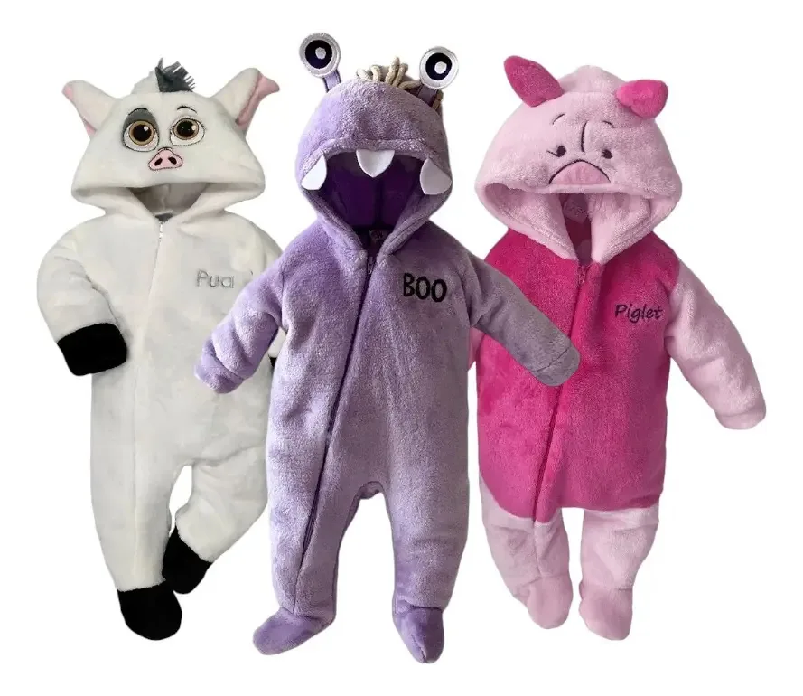 Conjunto de 3 macacões Disney Pure, Boo, Piglet Lilac 0-3 M Lisa