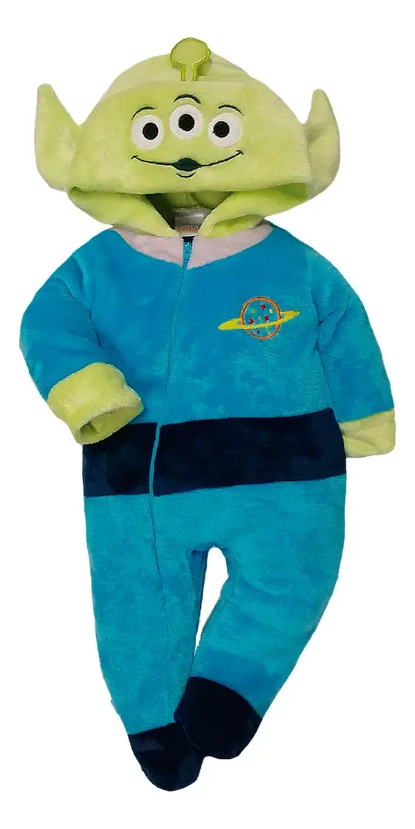 Conjunto de 3 macacões Disney Rex, Bullseye, Alien