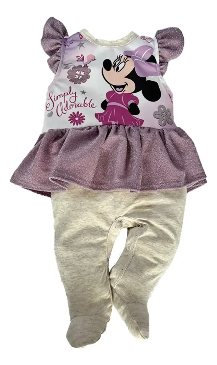 Conjunto de 3 macacões de algodão com tutu Disney Minnie Mouse