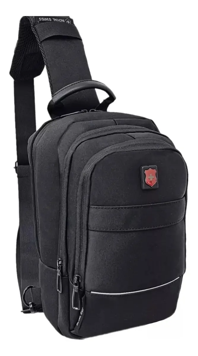 Bolsa de ombro cruzada - Bolsa de ombro Royal Swiss Rs-25 - cor preta