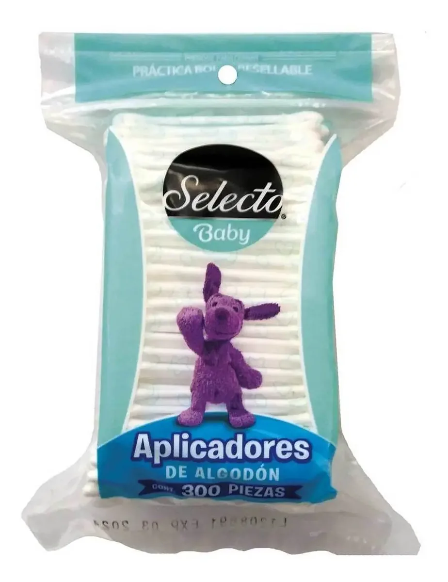 Cotonetes de Algodão Selecionado Baby Saco com 300 Cotonetes
