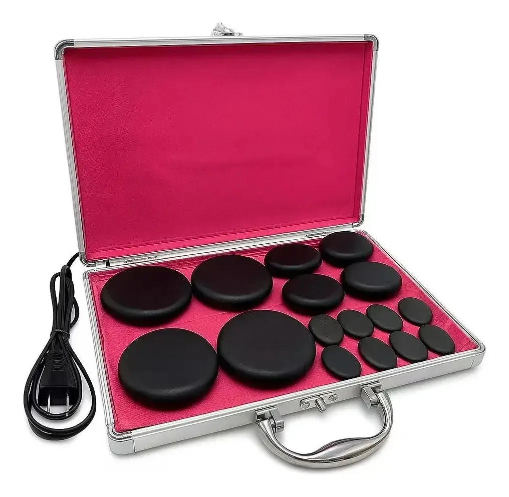 Kit Hot Stone, caixa de spa elétrica de 16 peças
