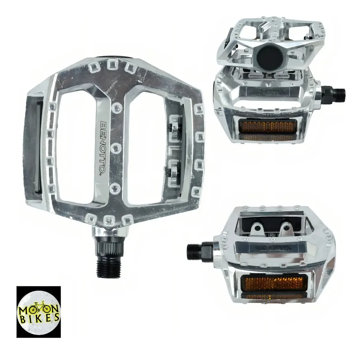 Pedais MTB/BMX Benotto 9/16 com amplo suporte