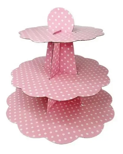 Base Cupcakes, mesa de confeitaria, sobremesas doces, 3 camadas, rosa