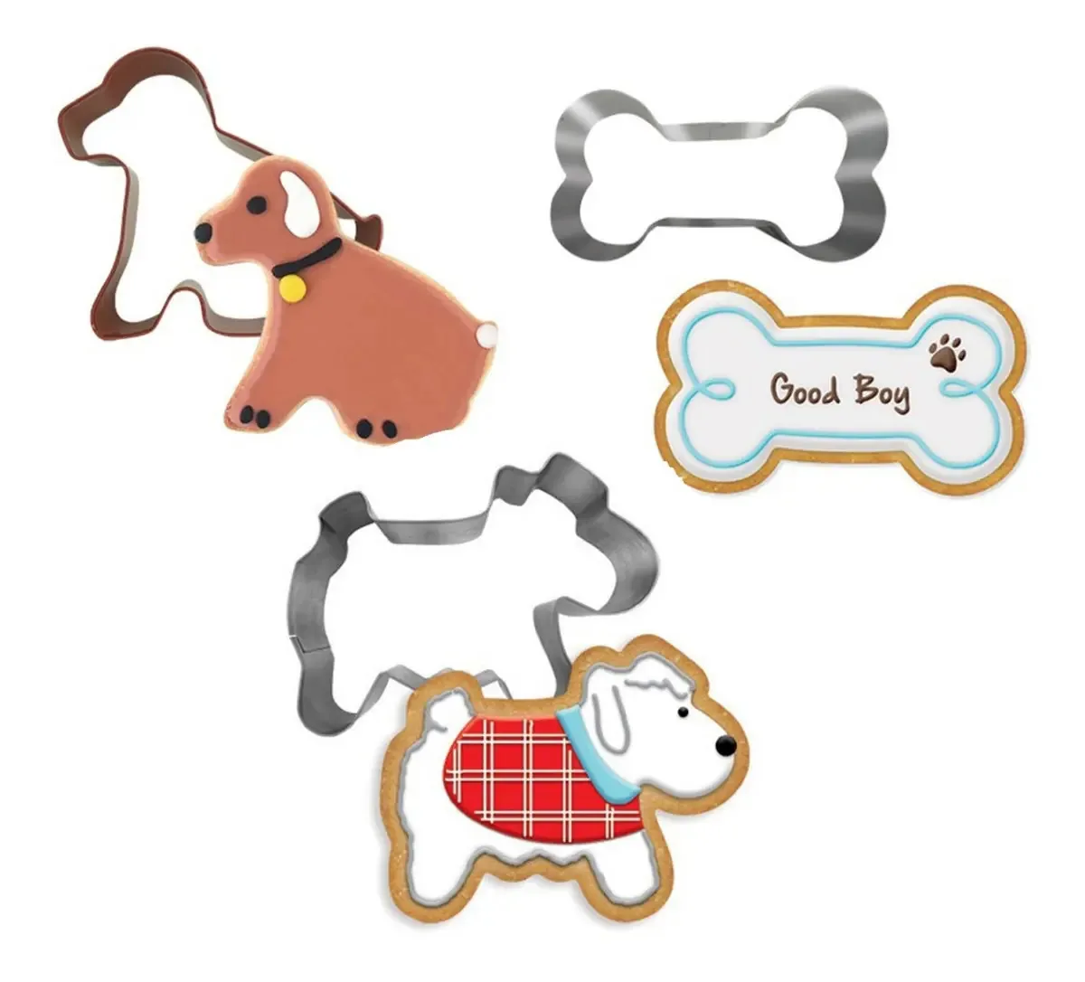 Kit cortador de biscoitos para cães. 3 unidades