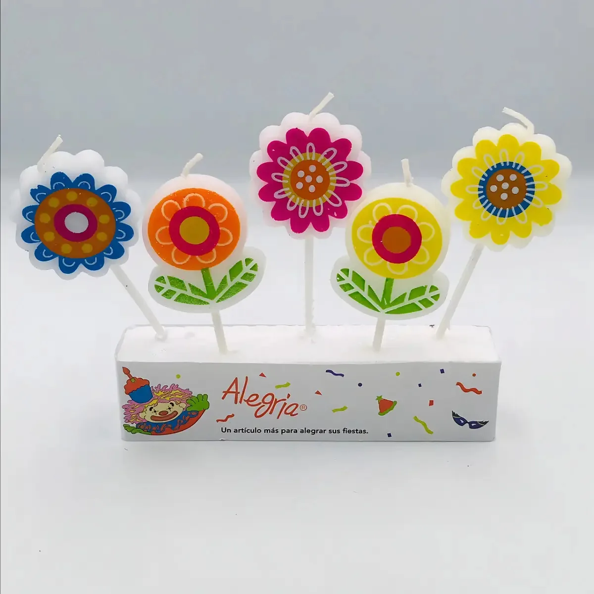 Vela de bolo de flores de primavera 5 velas