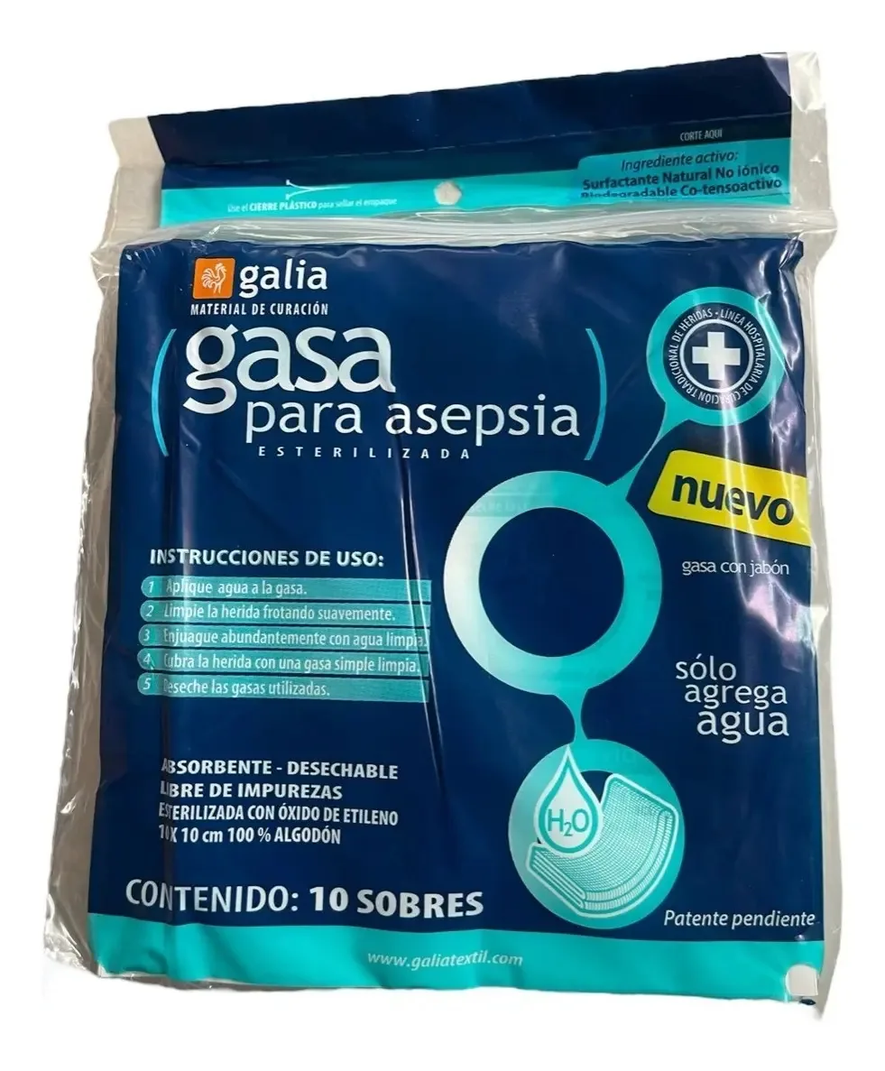 Galia Gaze Para Limpeza Asséptica Com Sabão