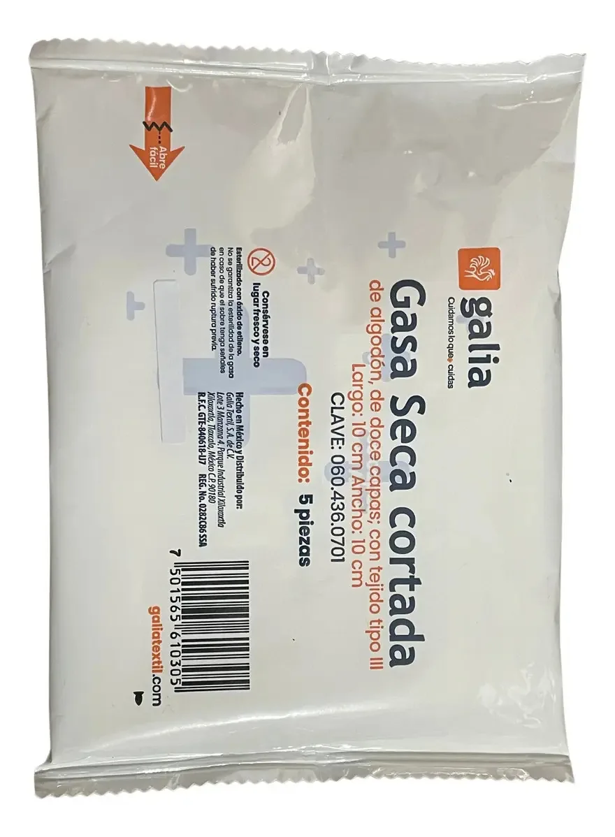 Gaze Estéril 10 X 10 (200pz) Marca Galia Cor Branco