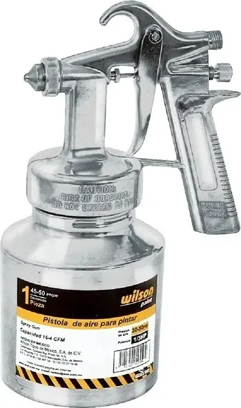Pacote de pistolas de pintura de sucção Wilson, 2 peças Queen45-50, cor prata