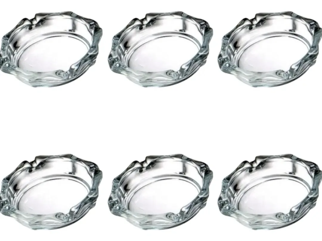 6 cinzeiros de vidro Olympia Premium, barras, reuniões domésticas, vidro premium