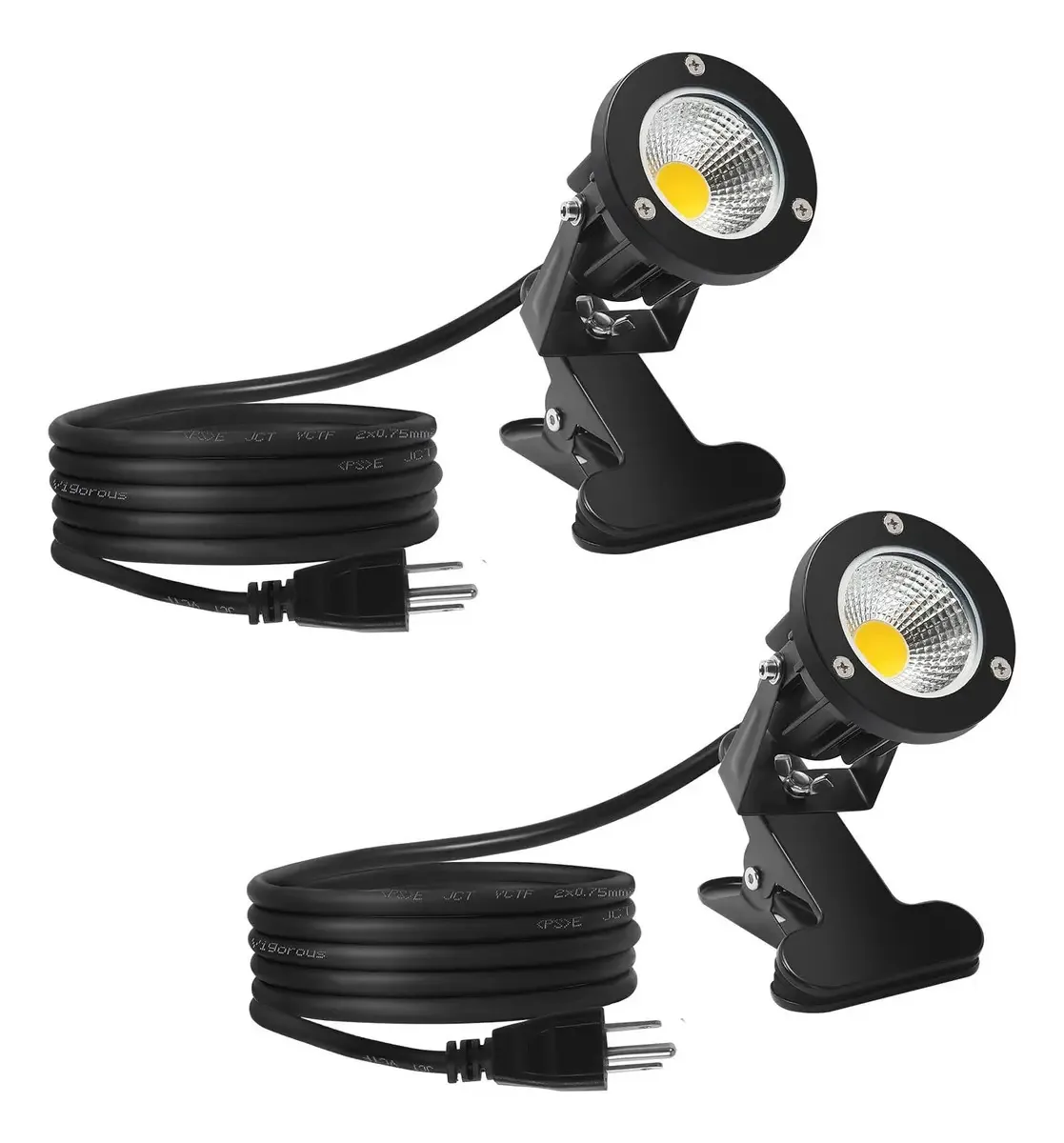 Luzes LED plugáveis impermeáveis para jardim e pátio