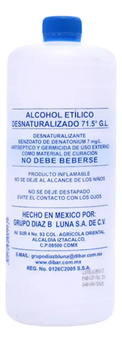 Álcool Desnaturado 71.5 500 Ml Fragrância Neutra