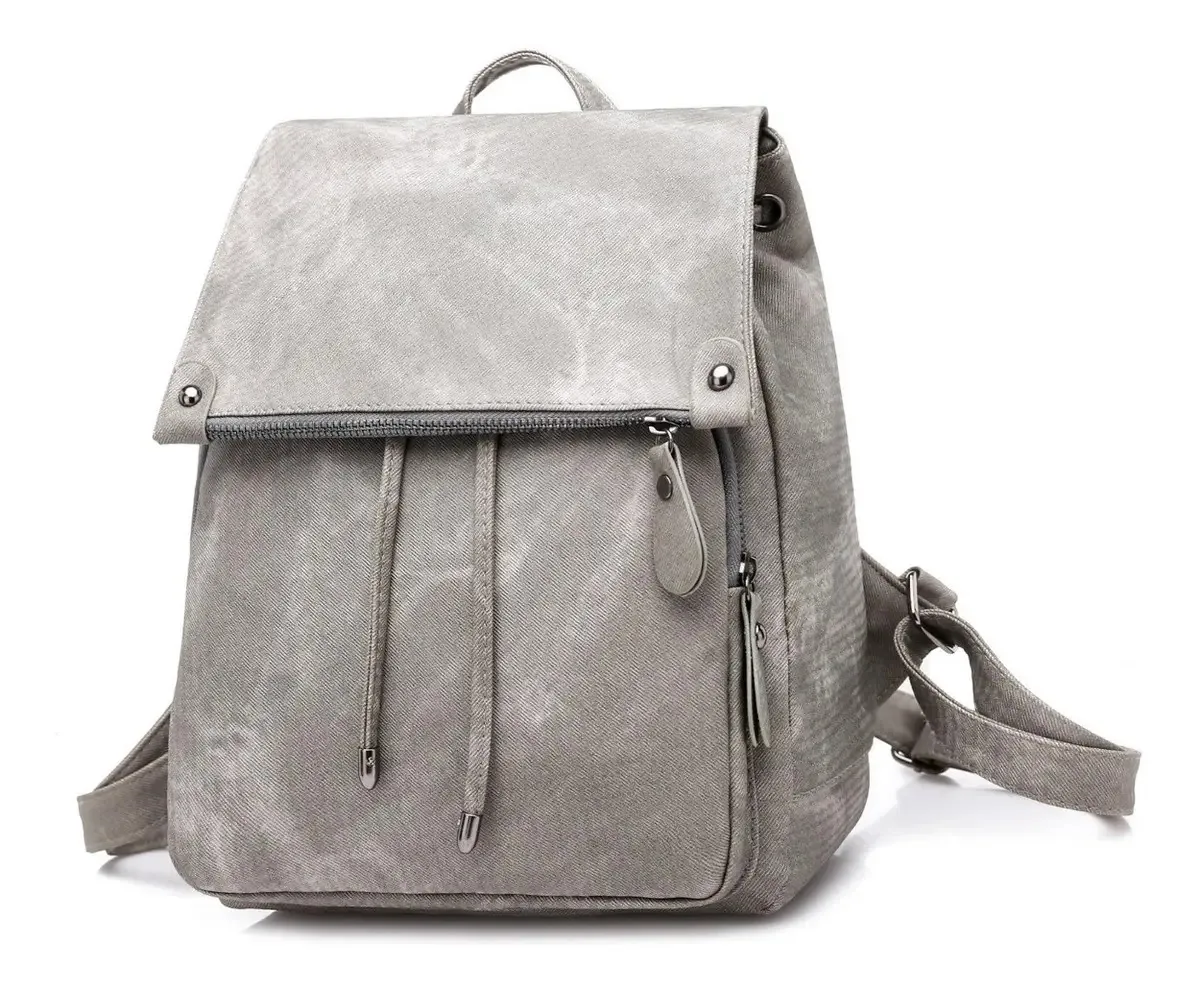 Mochilas de viagem casuais femininas, mochila antifurto, cor feminina, cinza