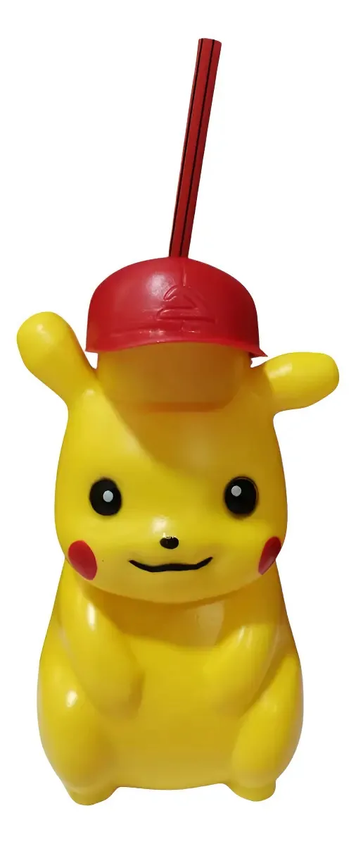 10 garrafas plásticas em forma de Pokémon Pikachu, cor amarela