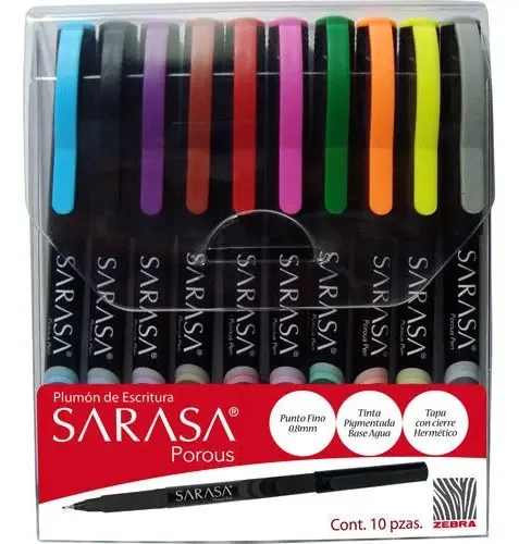 Caneta de escrever Sarasa Zebra com 10 peças