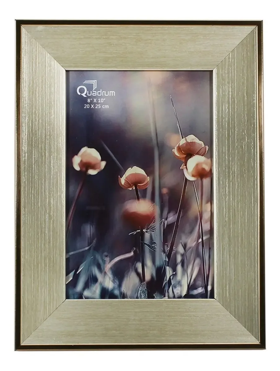 Porta-retratos de plástico laminado escovado Zada 8x10 Gold em ouro escuro
