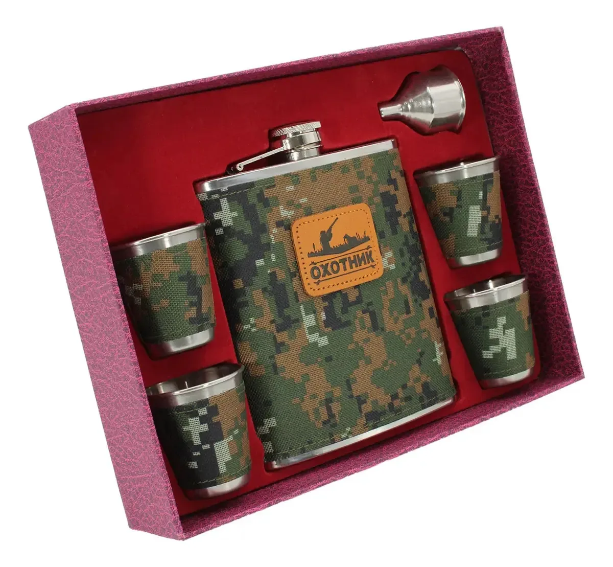 Copo de licor pixelizado militar verde camuflado 4 onças