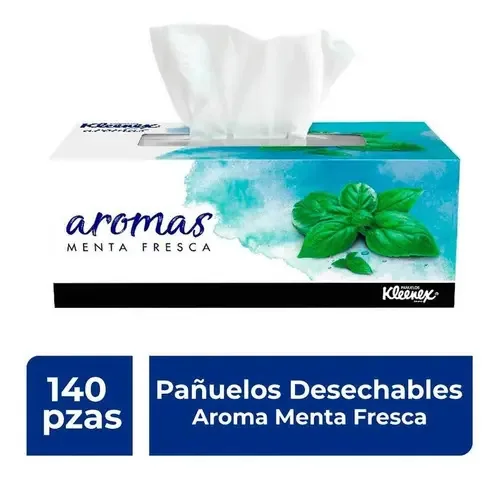 Lenços faciais Kleenex com aroma de menta fresca