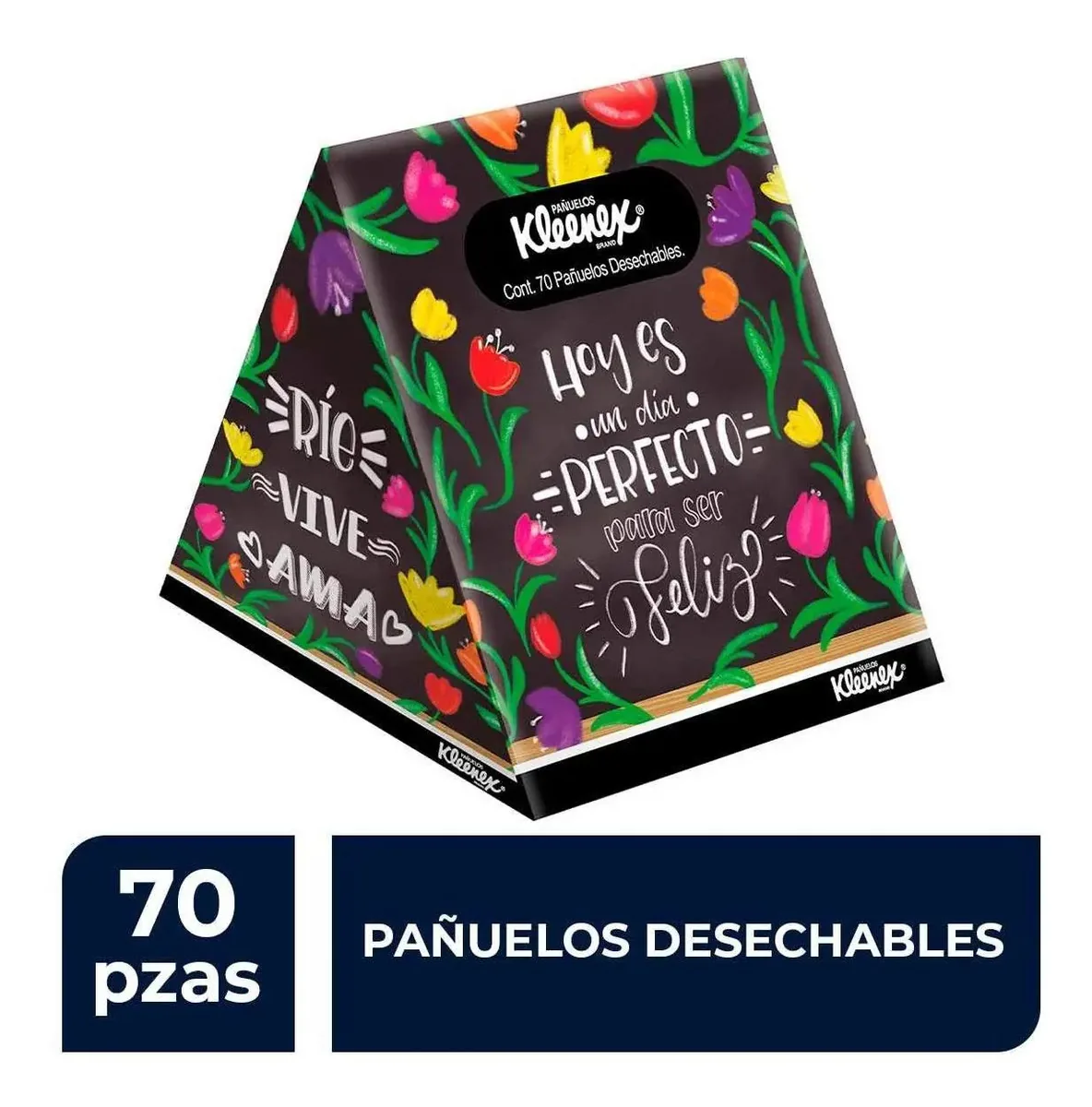 Pañuelos Faciales Kleenex Triágunlo Diferentes Diseños 70 Pañuelos