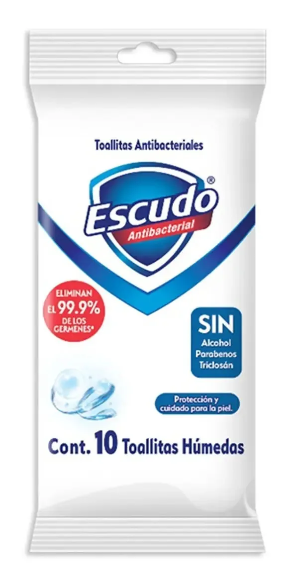 Toallitas Desinfectantes Escudo Antibacterial 10 Toallitas