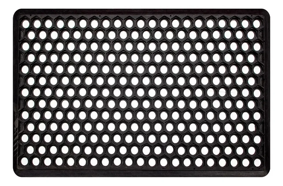 Tapete de entrada antifadiga Dib 40x60 cm de largura 40 cm, cor preta, tecido geométrico, comprimento 60 cm