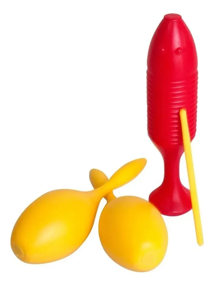 Edu-064 Güiro Y Maracas De Plástico 20 Cm Educar