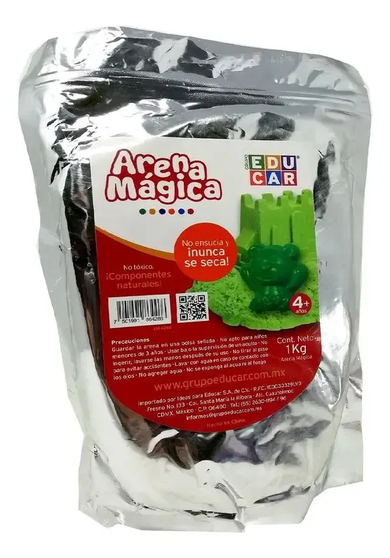 Arena mágica ou cinética para jogar de 1 kg, cor verde