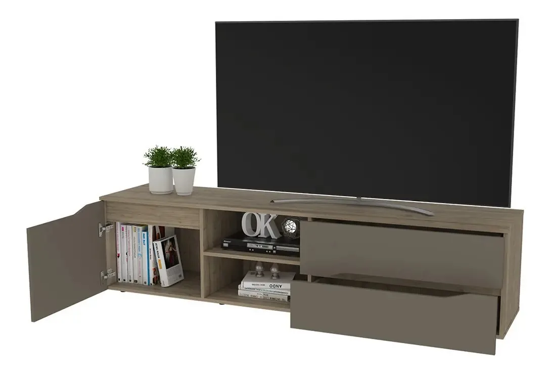 Rack de TV Armable Puertas Cajones Obregon Duna Excelsior