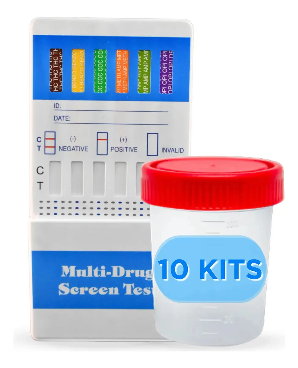 Painel antidopagem Cles Care® de 6 parâmetros, 10 testes e copos