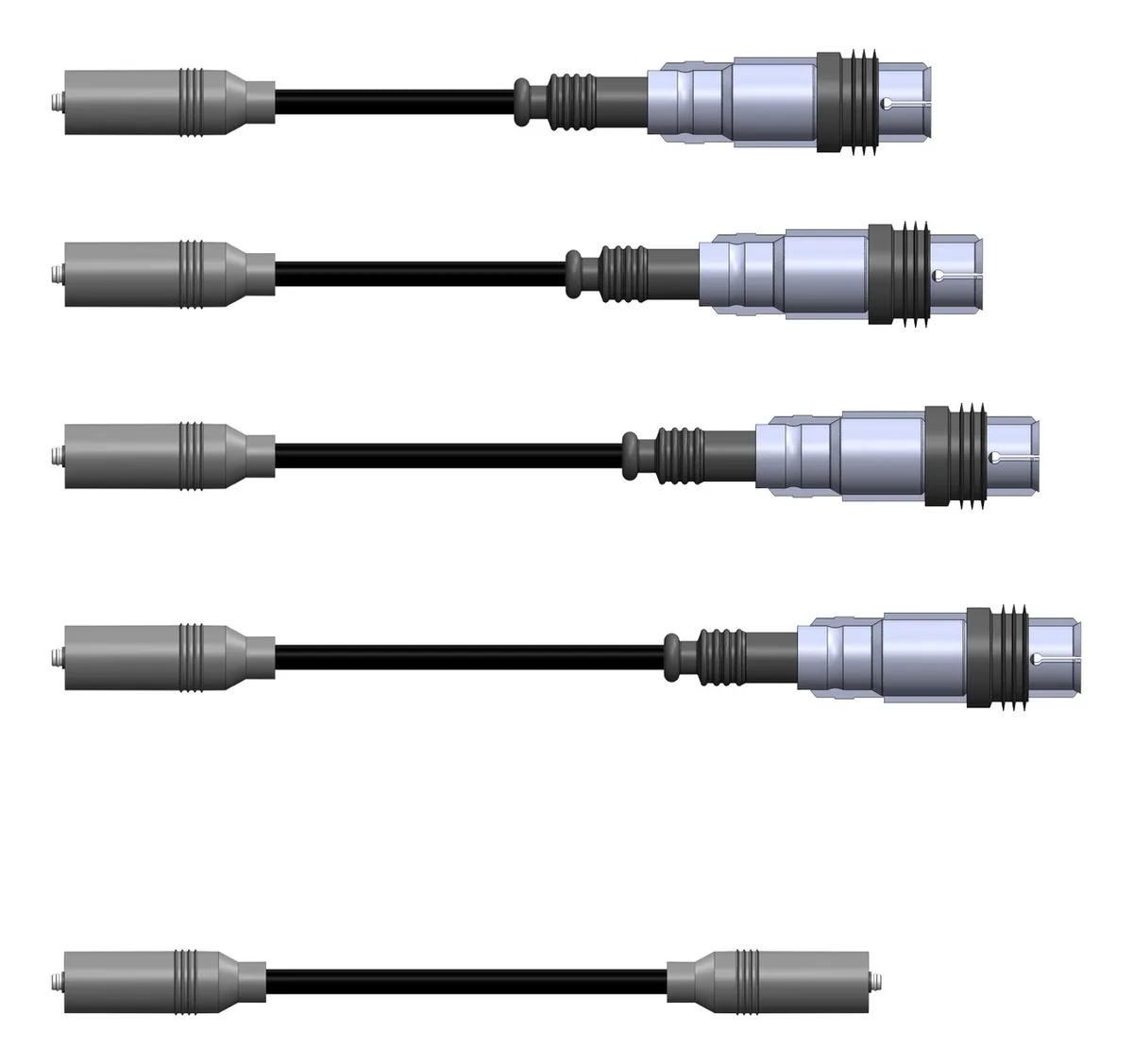 Cabos Epdm Hy Power Spark Plug para Vw Jetta A3 2 93-99 Imp. Cor Preto