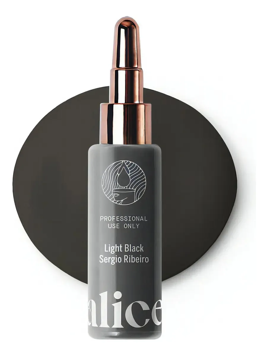 Pigmento Microblading Alice Cosmetic Tinta Preta Clara 15ml