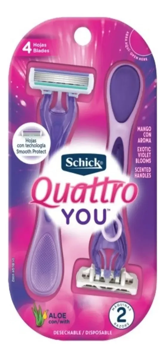 Aparadores Descartáveis Schick Quattro You com 2 Aparadores