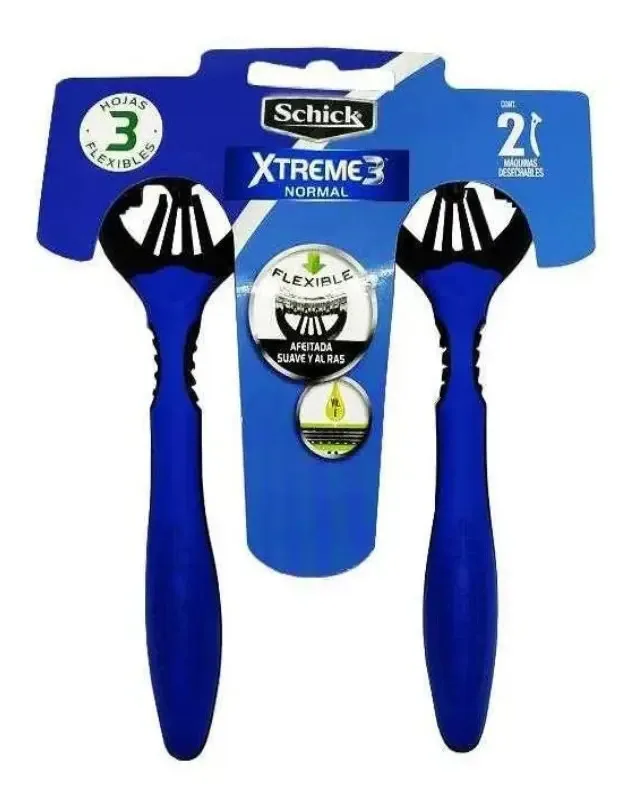 02 Un. Aparelho De Barbear Schick Xtreme 3 Normal