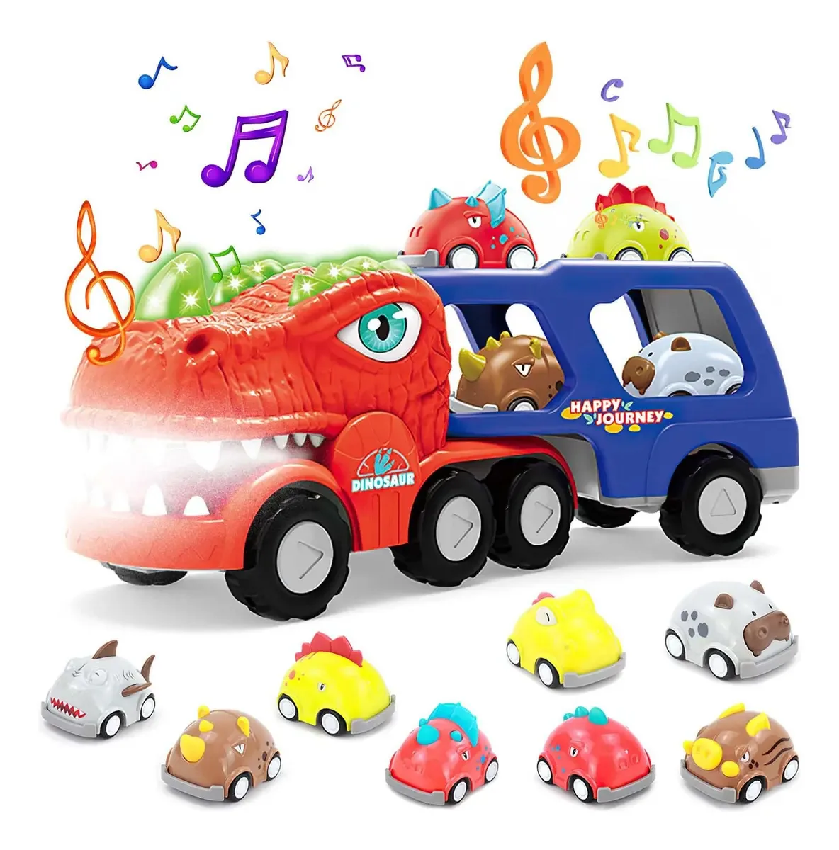 Carrinho de brinquedo 9 em 1 para crianças de 3 a 8 anos com música e luzes