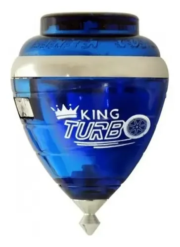 Trompo Cometa King Turbo com rolamento cor azul