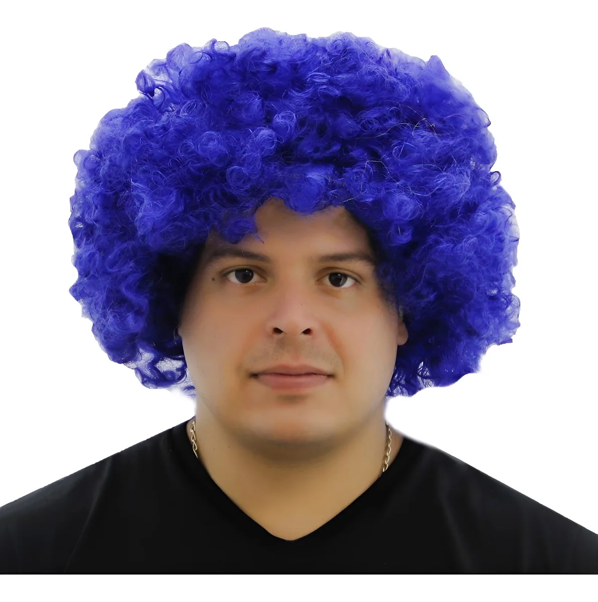 Peruca de palhaço azul afro