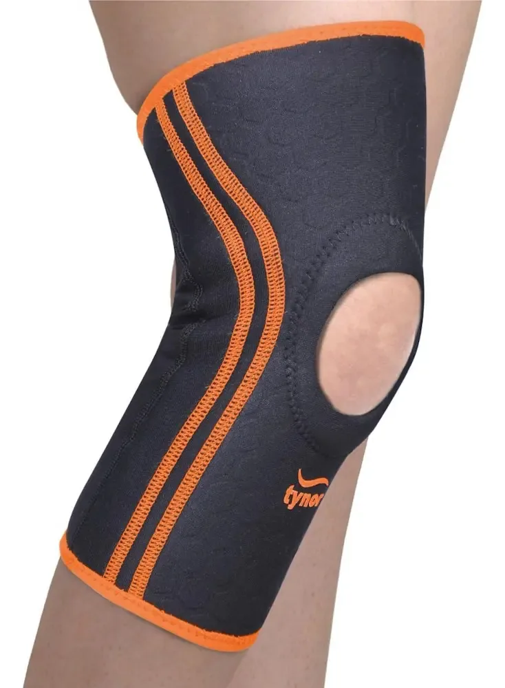 Joelheira esportiva de neoprene laranja Tynor para mobilidade, tamanho Xl