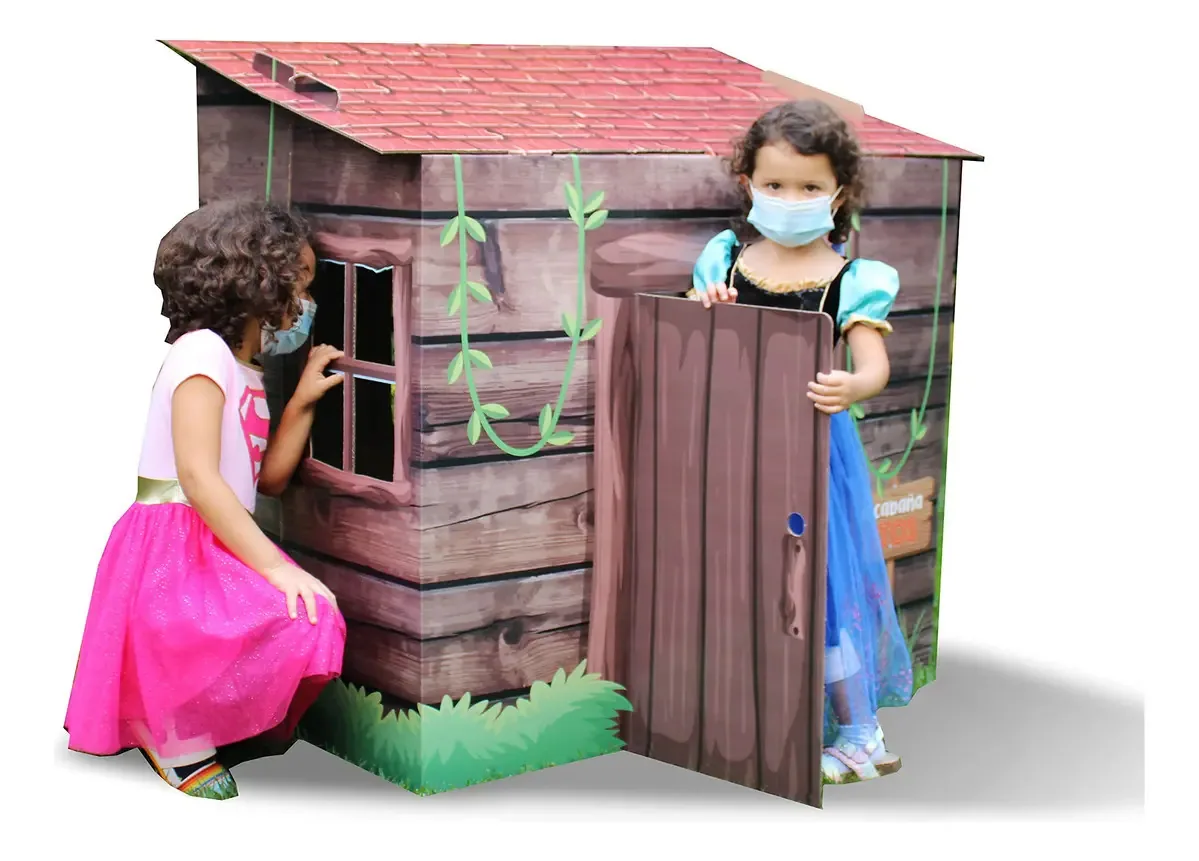 Flink Casinha de Papelão Tipo Cabana com Personagens Pandilla Titos 120x112x72 Cm