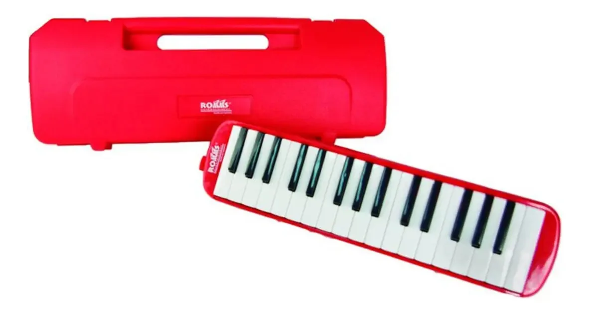 Capa rígida Melódica School With Case 32 Keys, cor vermelha