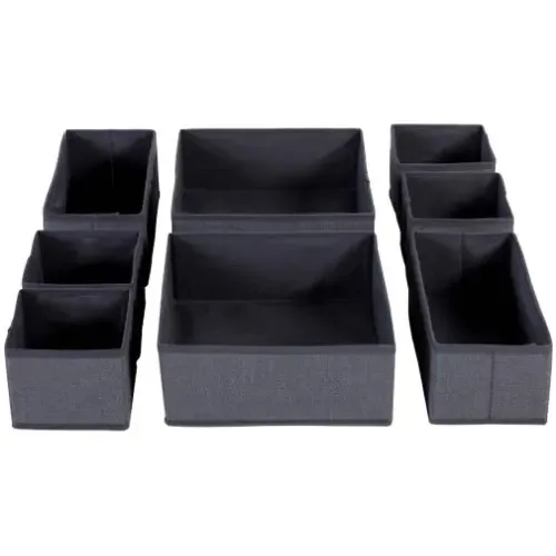 Conjunto de 8 organizadores de gavetas A05 Grey