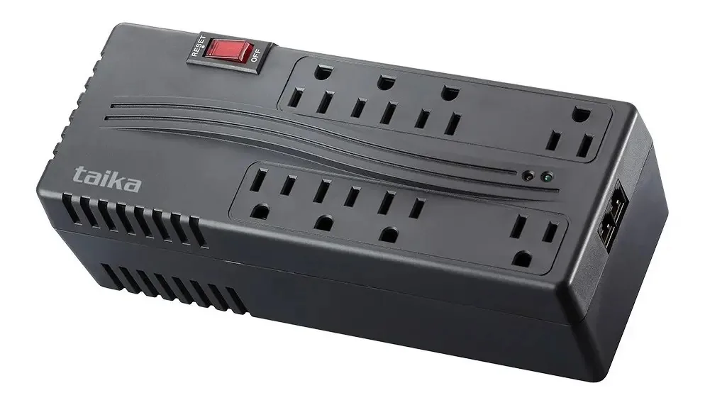 Regulador eletrônico preto Taika TK-AVR1200 1200va de 8 contatos