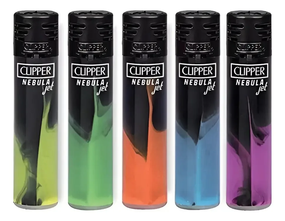 Isqueiros recarregáveis Clipper Jet Flame, 12 unidades variadas