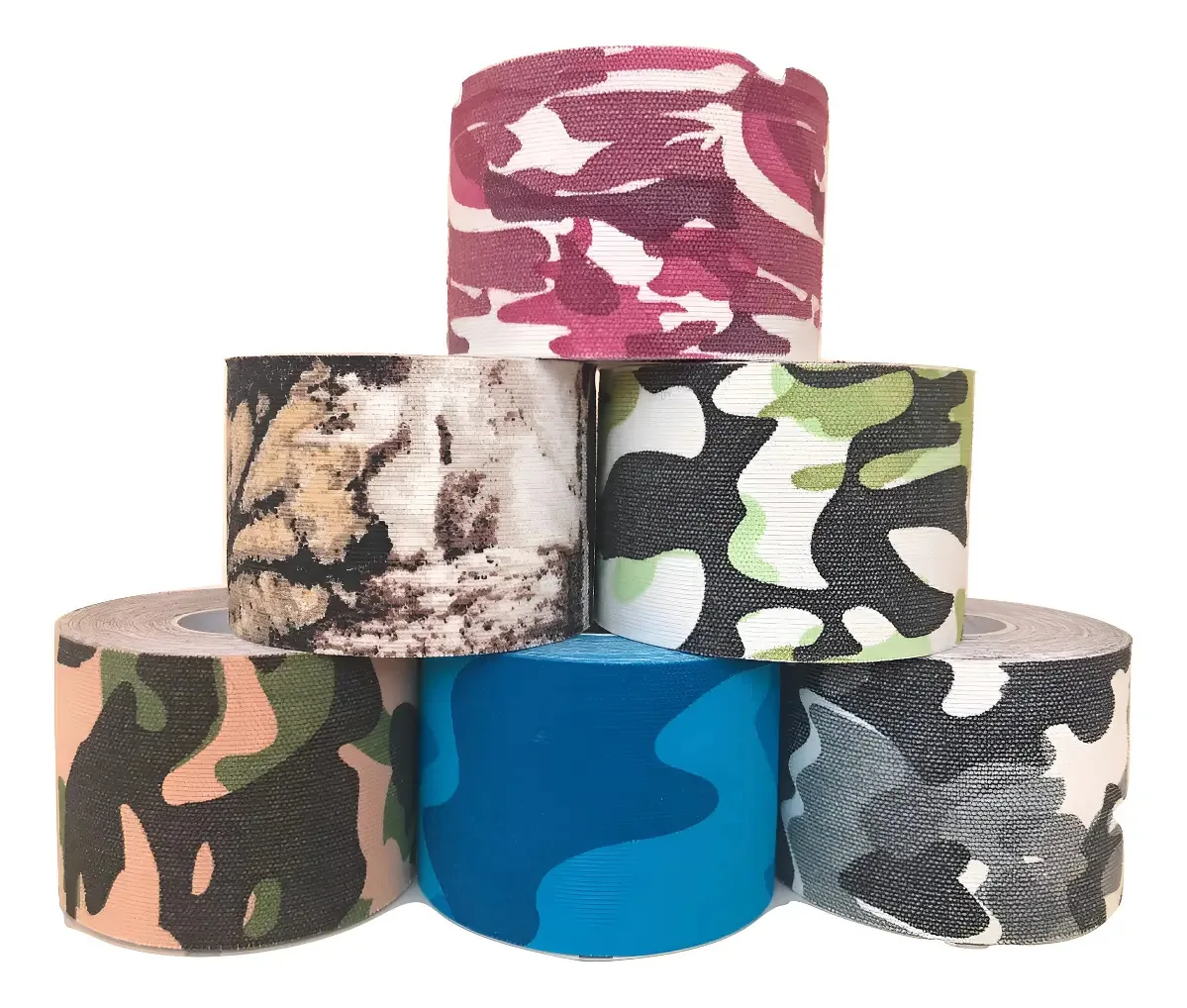 6 fitas cinesiológicas Camo Neuromuscular Bandage 5cmx5m Cor Azul