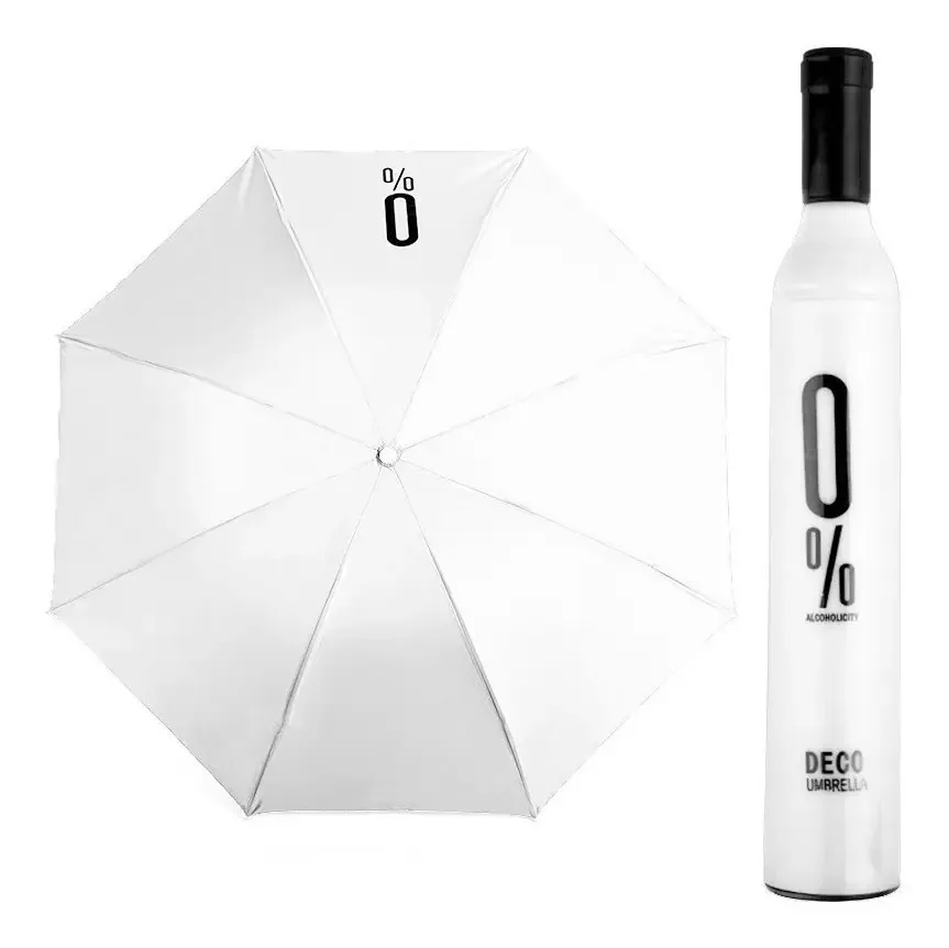 Guarda-chuva, garrafa, guarda-chuva, 0% capa rígida, cordão, aço, cor branca