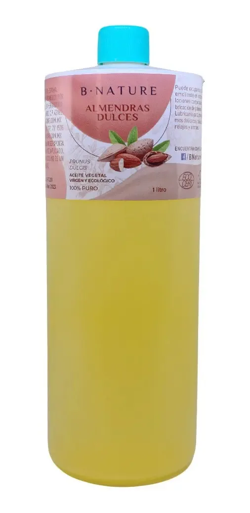 Óleo de amêndoa doce 1000 ml 100% natural para cabelos corporais