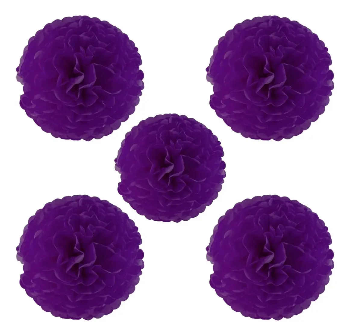 Papel picado - Papel pompom de esfera roxa Papel picado - Pompon de esfera