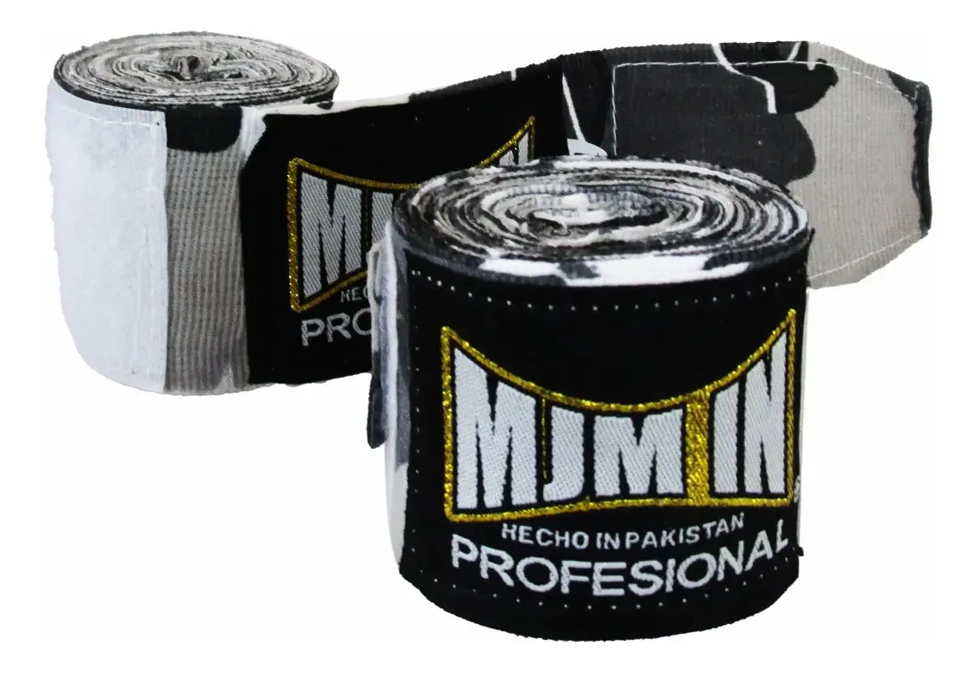 Bandagens para Box Mma Kick Boxing semielásticas 4,5 Mts Mmm em cores camuflagem preta