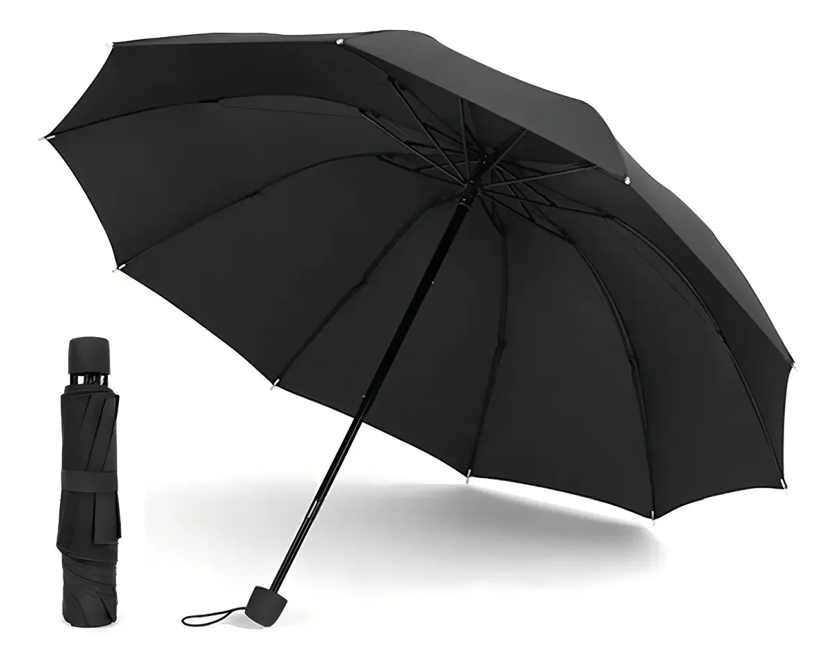Guarda-chuva Canotagio Compacto Preto para Chuva e Sol